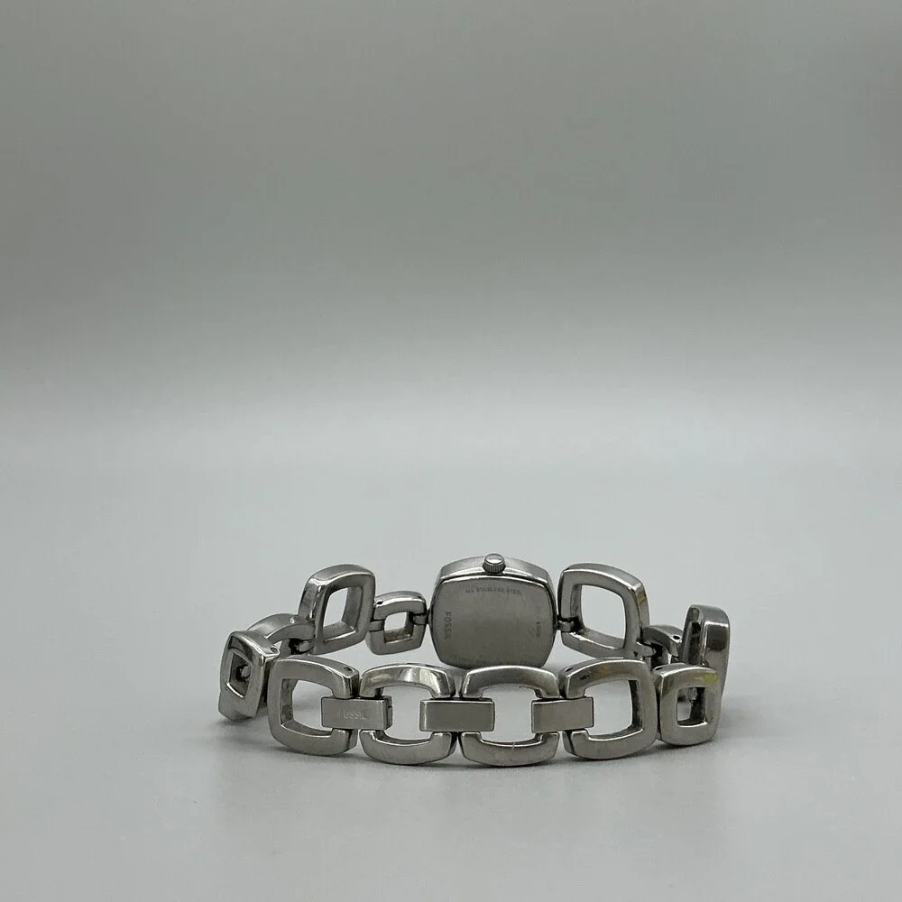 Fossil ES1869 Womens Watch 22mm Stainless Square Link New Battery 7.5